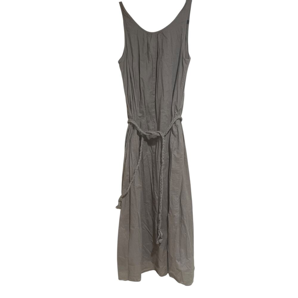 Lilla p sleeveless cotton midi dress woven belt